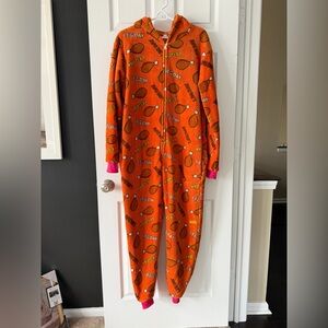 Leg Day Thanksgiving Plush Hooded Adult Unisex Onesie